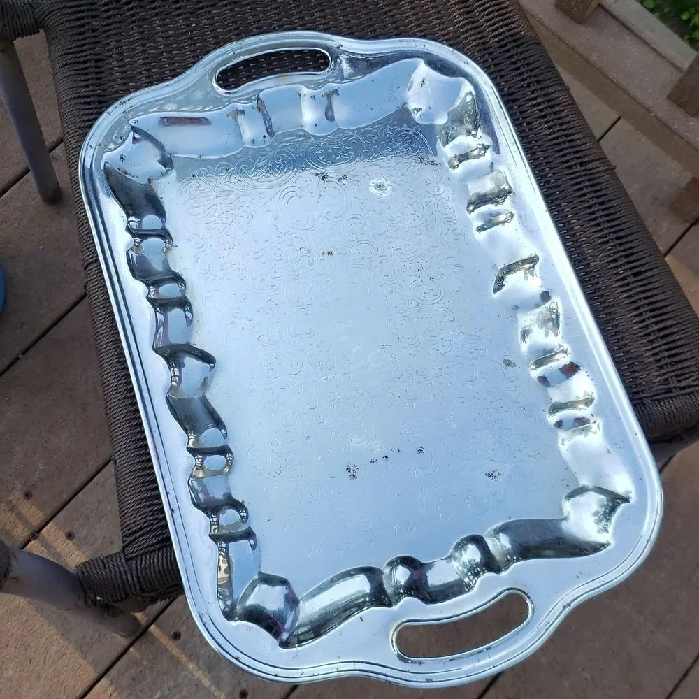 Vintage Silver Plated Serving Tray
